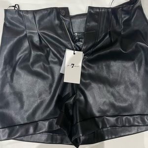 7 For All Mankind black leather shorts (vegan faux leather)